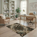Vintage Ornate Tulip Floral Area Rug