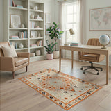 Orange Southwestern Tribal Mandala Rug