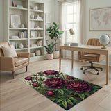 Pink Vintage Pink Peony Bouquet Area Rug