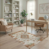 Distressed Persian Medallion Area Rug