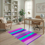 Playful Multi-Color Striped Kids Area Rug