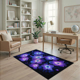 Luminous Purple Floral Area Rug