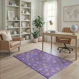Purple Cherry Blossom Floral Area Rug