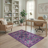 Vibrant Purple Floral Persian Area Rug