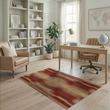 Red Crocodile Scale Texture Area Rug