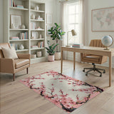 Floral Vintage Cherry Blossom Pink Floral Area Rug