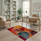 Vibrant Geometric Overlapping Circles Area Rug