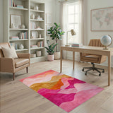 Pink Sunset Wave Abstract Area Rug