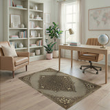 Gold Mandala Traditional Persian Area Rug