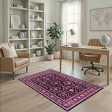 Floral Vintage Pink Heart Floral Vintage Area Rug