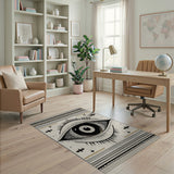 Tribal Eye Heritage Rug in Beige Black