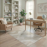 Wave Beige and Neutral Beige Abstract Wave Area Rug