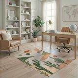 Southwestern Desert Cactus Area Rug