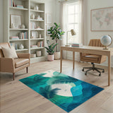 Teal Palm Coastal Area Rug