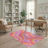 Abstract Area Vibrant Wave Abstract Area Rug