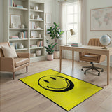 Vibrant Yellow Smiley Face Area Rug