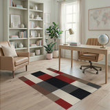 Geometric Patchwork Area Rug in Multi-Color Blocks