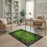 Whimsical Green Forest Glade Kids Area Rug