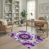 Mandala Purple Mandala Floral Area Rug