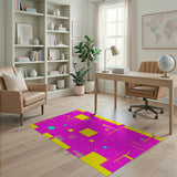Multi-color and Patterns Vibrant Pink Yellow Teal Geometric Area Rug