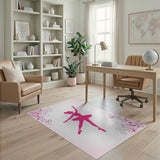 Pink Ballerina Silhouette Area Rug
