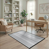 Geometric Modern Modern Black White Vertical Stripe Area Rug