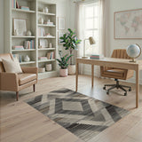 Grey Diamond Chevron Southwestern Area Rug