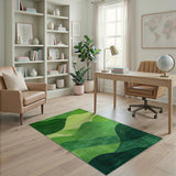 Abstract Green Wave Hills Area Rug