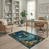 Moonlit Mermaid Ocean Dream Area Rug