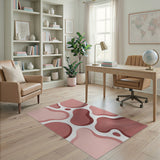 Blush Pink Organic Shapes Area Rug