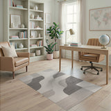 Modern Wavy Grey Neutral Area Rug