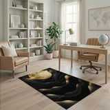 Golden Moon Over Wavy Mountains Area Rug