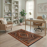 Southwestern Terracotta Diamond Southwestern Area Rug