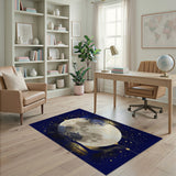 Starry Full Moon Trees Boho Area Rug