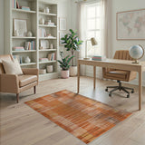 Modern Orange Geometric Abstract Area Rug