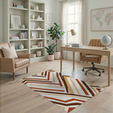 Zigzag Geometric Brown Tan Area Rug