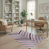 Blush Pink Chevron Gray Area Rug
