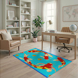 Pixelated Koi Fish Area Rug
