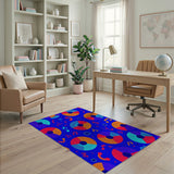 Vibrant Vinyl Records Music Notes Area Rug