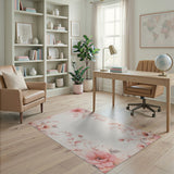 Blush Peony Floral Frame Rug