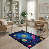Vibrant Cosmic Galaxy Planets Area Rug