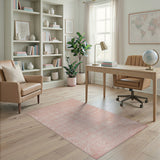 Pink Blush Pink Geometric Lattice Area Rug