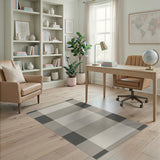 Modern Grey Check Plaid Area Rug