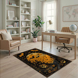 Haunted Halloween Castle Bats Pumpkins Rug