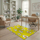 Kids Cartoon Yellow Sunny Fried Egg Yellow Area Rug