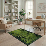 Lush Green Fern Canopy Area Rug