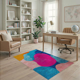 Vibrant Multi-Color Abstract Wave Area Rug