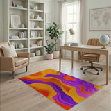 Abstract Area Multi-color and Patterns Vibrant Wavy Multi-Color Abstract Area Rug