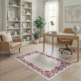 Ornate Pink Floral Vintage Pink Area Rug