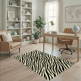 Abstract Area Black White Zebra Stripe Area Rug